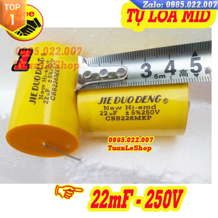 Loa  TỤ 22MF -TỤ PHÂN TẦN 22MF 250V VÀNG TRÒN - GIÁ 01 CÁI - TỤ LOA MID