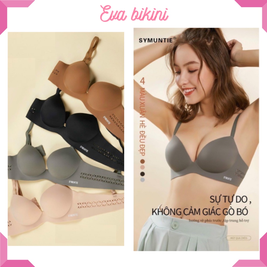 Áo lót su không gọng đệm dày bàn tay nâng ngực thông hơi dây lưng khoét lỗ EVA