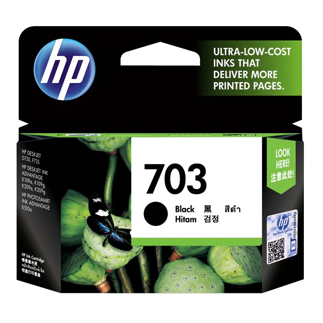 Mực in phun HP 703 (CD887AA) Black Ink Advantage Cartridge - Hàng chính hãng