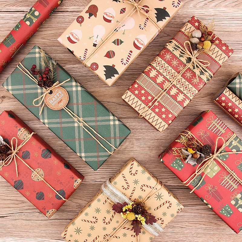 Giấy gói quà giáng sinh nhiều màu sắc