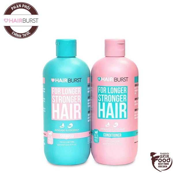 Bộ Dầu Gội Xả Kích Thích Tóc Mọc Dài &amp; Khỏe Hairburst For Longer Stronger Hair