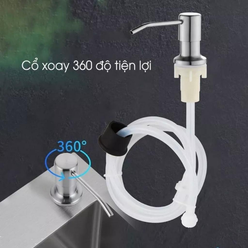 Bộ vòi bơm hút nước rửa chén gắn bồn rửa bát tự bơm hút dầu với ống dẫn silicon dài 1,2m