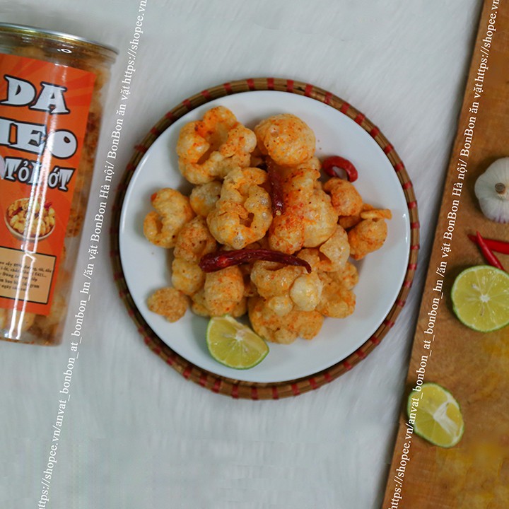 Da heo tỏi ớt 160g BONBON Đồ ăn vặt Hà Nội vừa ngon,vừa rẻ. Da heo chiên giòn thơm nhức mũi  Bonbon | BigBuy360 - bigbuy360.vn
