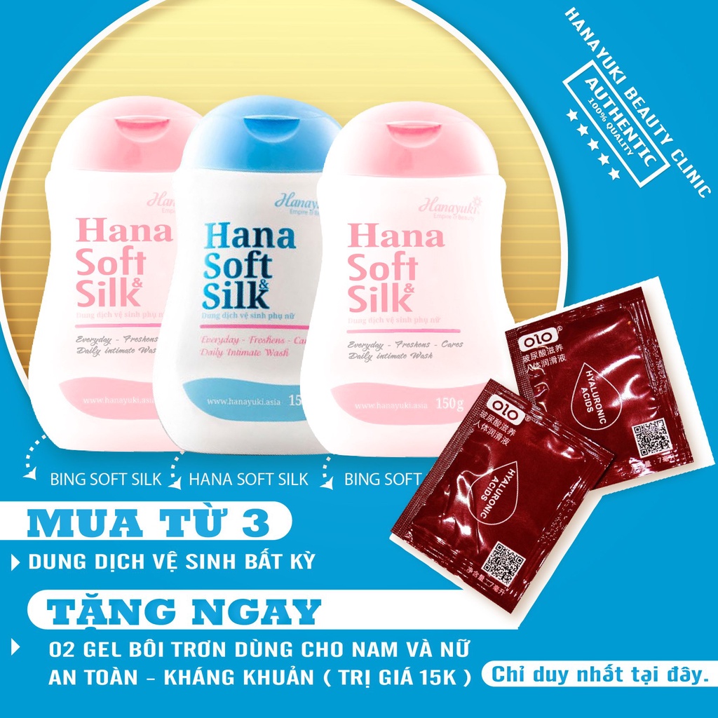 Xả lỗ- Dung dịch vệ sinh phụ nữ Hanayuki Hana Bing Soft Silk chính hãng móp hộp nhẹ 150gr - Hanayuki Asia