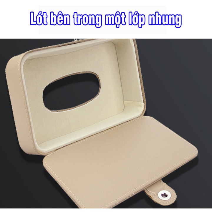 [Mã LIFEAUMAY giảm 10% tối đa 30k đơn 150k] Hộp đựng giấy ăn, hộp đựng khăn giấy trên ô tô bằng da sang trọng - lịch sự