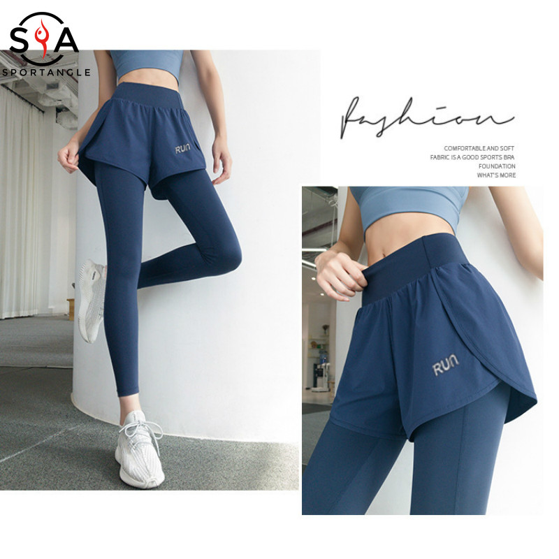 【Sportsangel】Sports pants women High waist elastic tights exercise pants women Sportswear fitness pants Yoga Running Pants