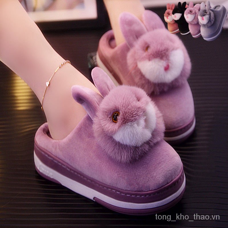Dép bông đi trong nhà đế dày thiết kế mới thời trang mùa đông dành cho nữ 2021