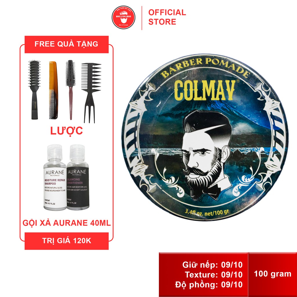 Sáp vuốt tóc Colmav Pomade bản mới (xanh hoặc đen)