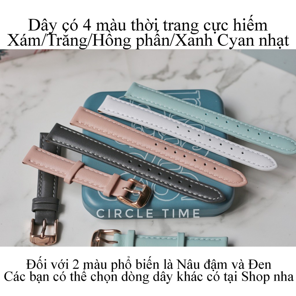 Dây đồng hồ nữ da bò cực mềm size 14/16/18 chịu nước tốt