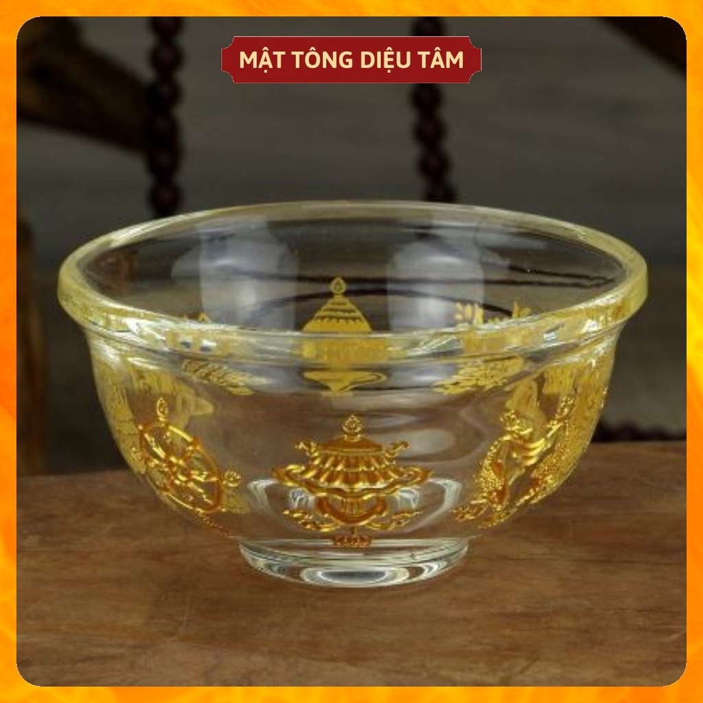 Đồ thờ cúng- Bát pha lê đựng nước, chén đựng nước hoặc để vật phẩm Phật giáo, tâm linh, phong thủy, thờ cúng, trận pháp