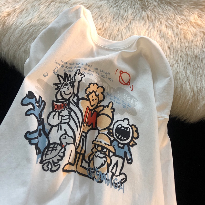 NRVP Áo thun cotton tay ngắn cổ tròn thời trang mùa hè phong cách Hàn Quốc cho nữ