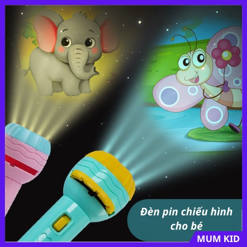 Đồ chơi thông minh cho trẻ em, trẻ con, bé gái, bé trai. Đèn pin chiếu 80 hình động vật sắc nét cho trẻ nhỏ