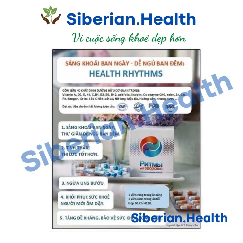 Healthy Rhythms - Hỗ trợ tăng cường sức đề kháng và sức khỏe - Siberian Wellness - Hộp 60 viên