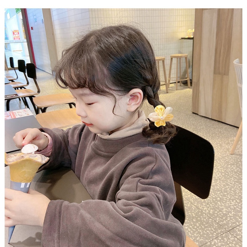 Set 10 Dây Cột Tóc Co Giãn Đính Hoa Dễ Thương Cho Bé Gái