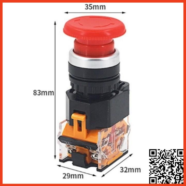 Công tắc nhấn dừng khẩn cấp LA38-11ZS giá rẻ phi 22mm đầu nấm dù màu đỏ
