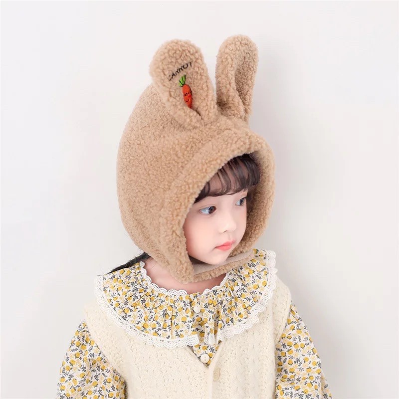 Set mũ và khăn quàng cổ dành cho bé trai, bé gái ấm áp mùa đông hình cà rốt mã T05