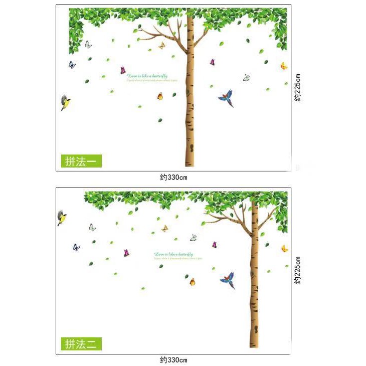 Decal trang trí Cây xanh size lớn ( 3 tấm )