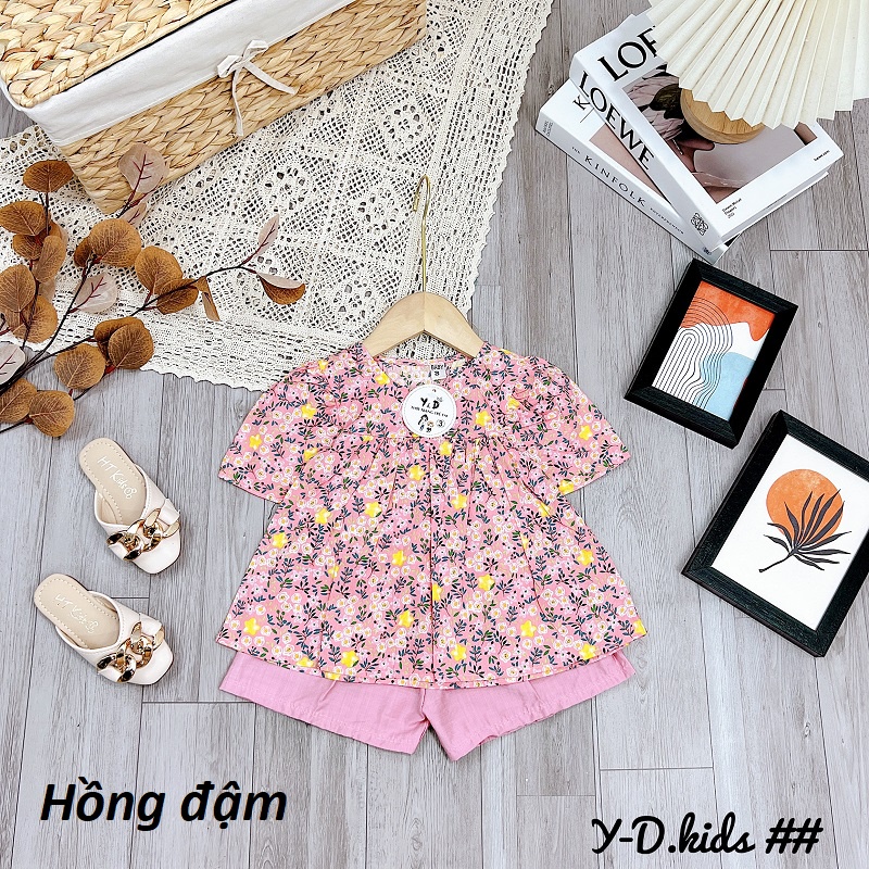 Bộ bé gái thô hoa nhí quần đùi XHN823