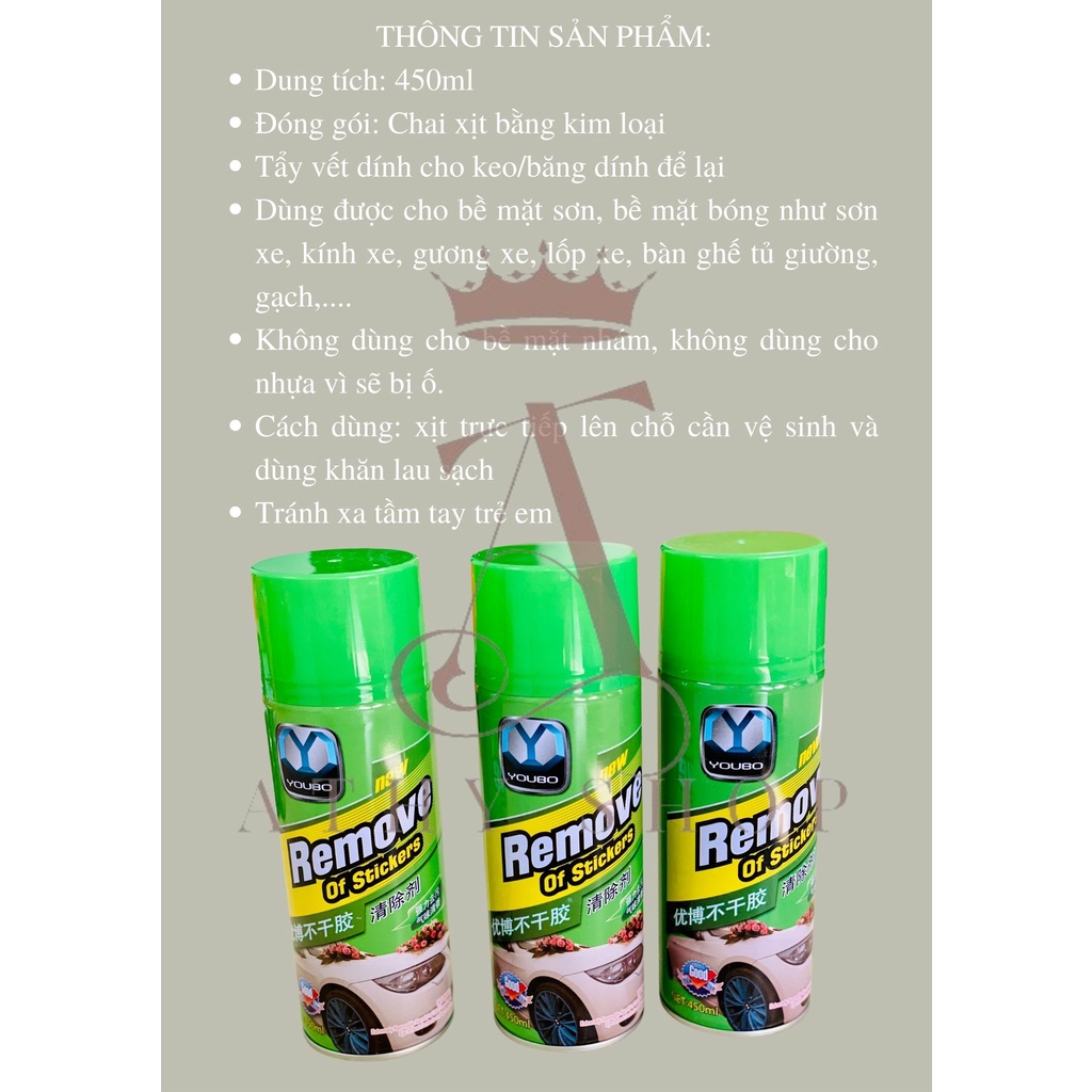 BÌNH XỊT CHẤT TẨY KEO, chai dung dịch vệ sinh tẩy rửa làm sạch đánh bay vết bám bẩn nhờn do keo & băng dính để lại