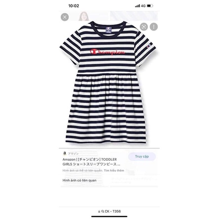 Váy bé gái kẻ thể thao chất cotton