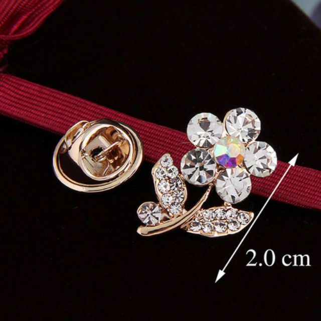 Cài áo đính đá chuồn chuồn, hoa nhí