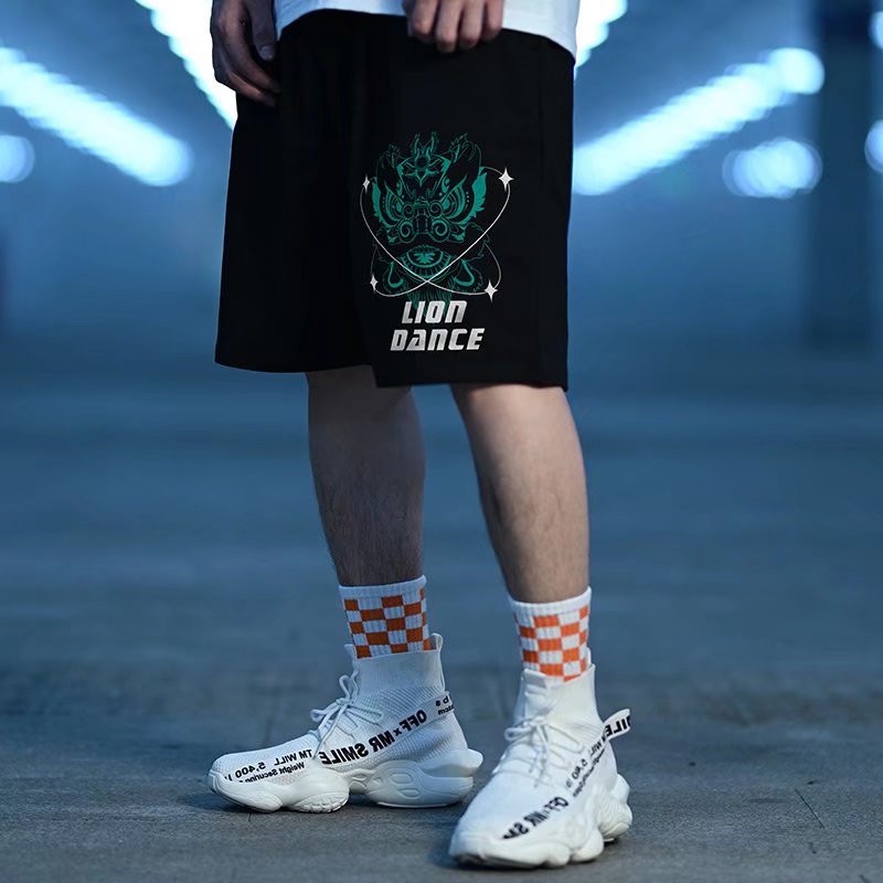 Quần Short Nam In Họa Tiết Hoạt Hình Phong Cách Hip Hop Hàn Quốc Cỡ Lớn M-8XL Thoải Mái Năng Động
