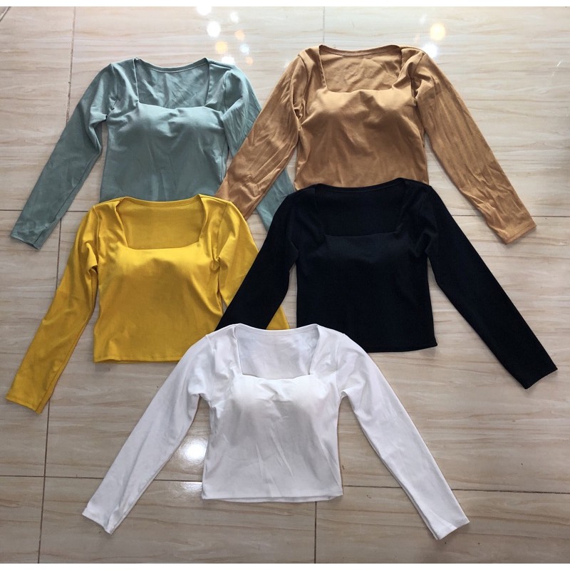 Áo croptop tay dài có mút ngực | BigBuy360 - bigbuy360.vn