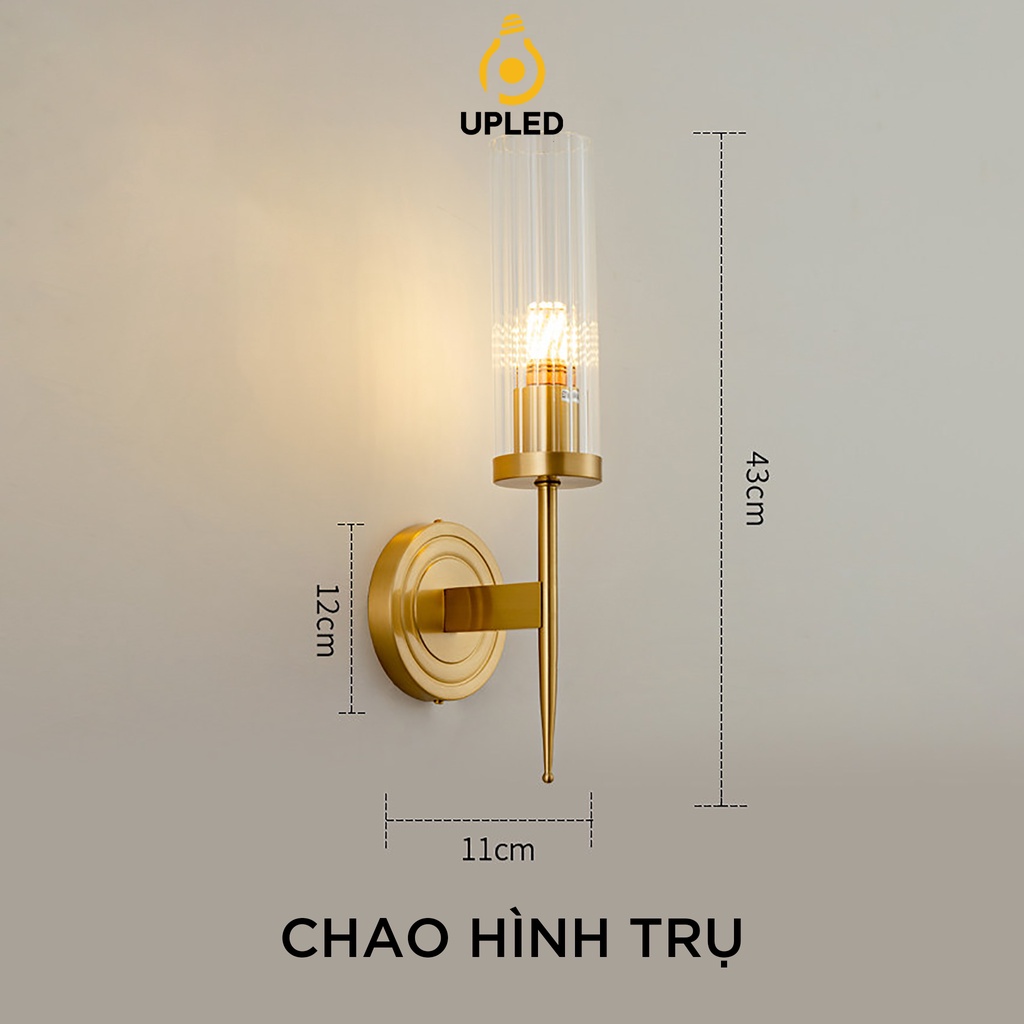 Đèn ngủ Treo Tường chao dài Upled Decor Nội Thất trong nhà mạ vàng Cao Cấp