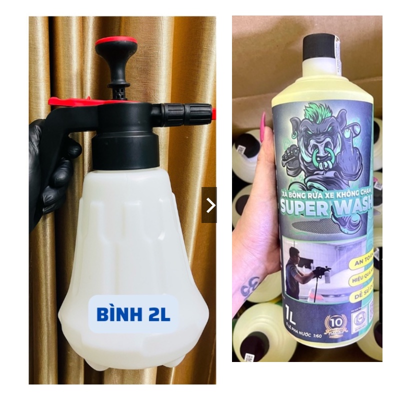 [BẢN V2 CHỐNG XÌ] Bình xịt bọt tuyết rửa xe hơi áp suất cao có thể điều chỉnh