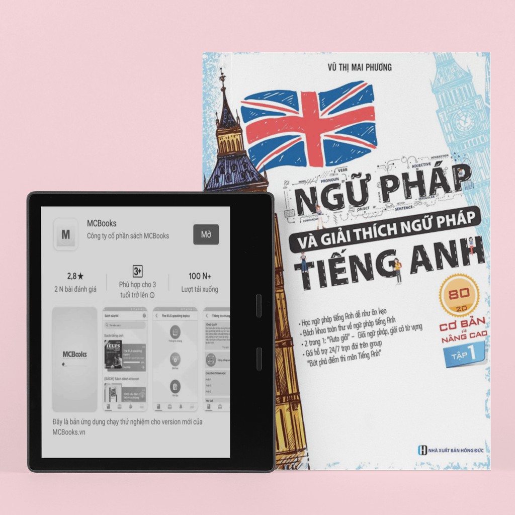 Sách - Ngữ Pháp Và Giải Thích Ngữ Pháp Tiếng Anh Cơ Bản Và Nâng Cao 80/20 - Tập 1 (Học Cùng App MCBOOKS)