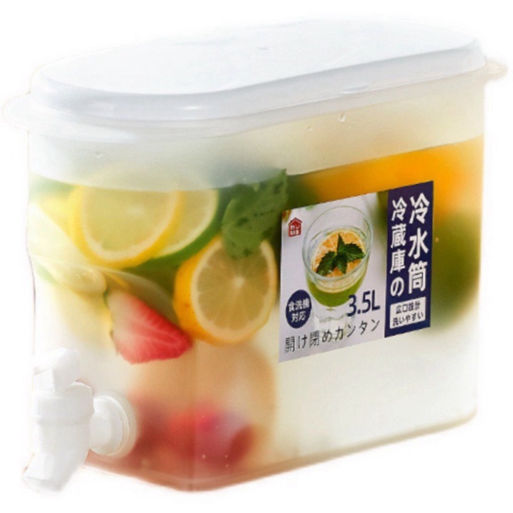PVN31403 Bình đựng nước /chanh/detox có vòi cao cấp 3.5L để trong tủ lạnh uống siêu mát T8