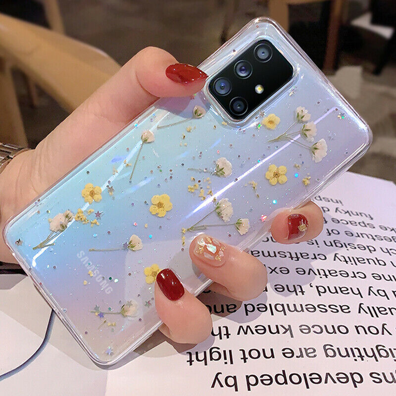 Ốp điện thoại nhựa mềm họa tiết hoa khô độc đáo cho Samsung Galaxy A21S S20 A51 A71 A31 A10