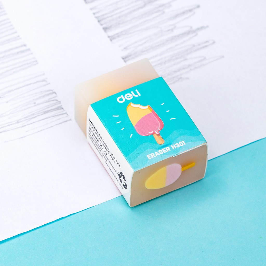 Tẩy màu Deli H301 tẩy thạch hình que kem cute dành cho học sinh ANKICO