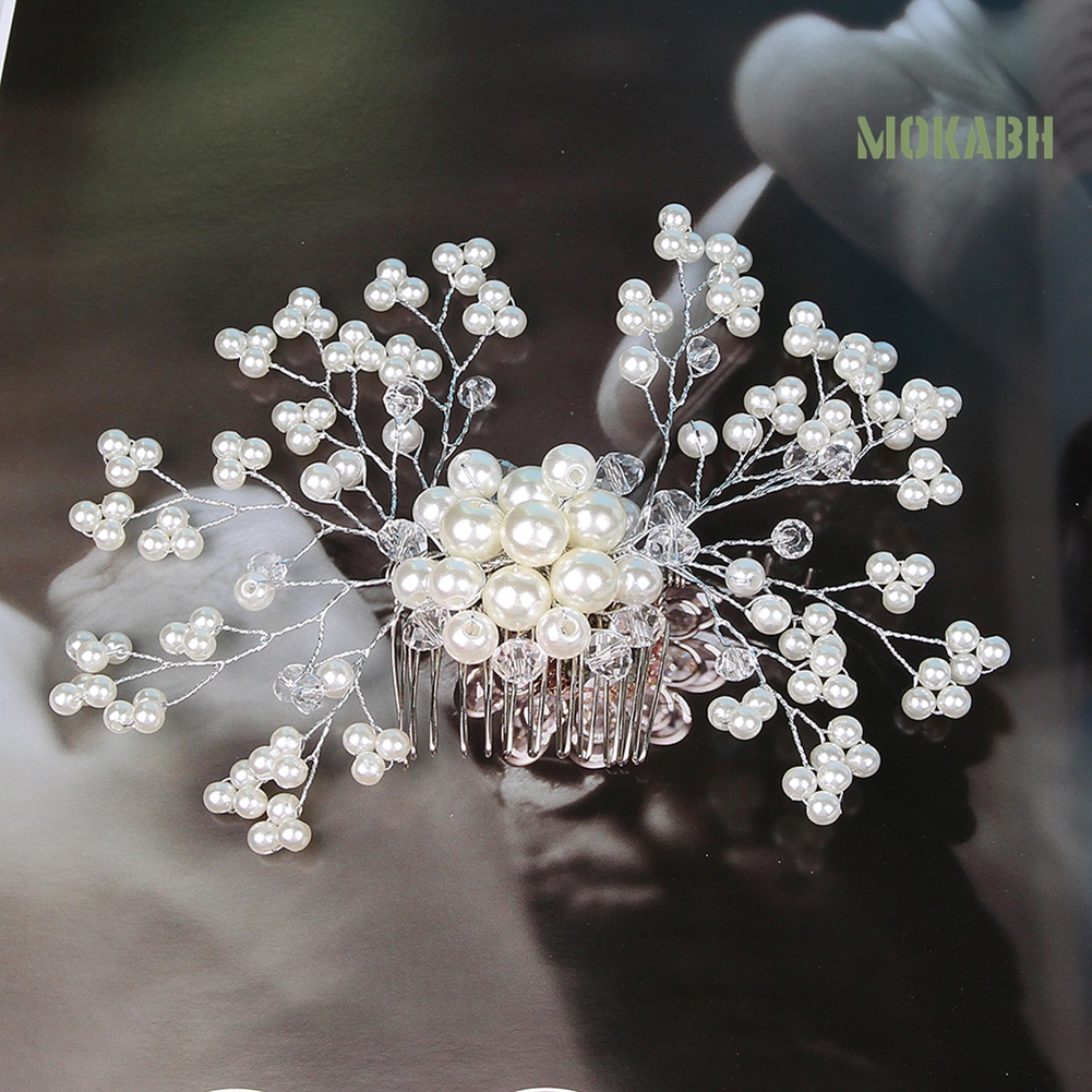 Trâm Cài Tóc Đính Ngọc Trai Giả Thanh Lịch Cho Cô Dâu