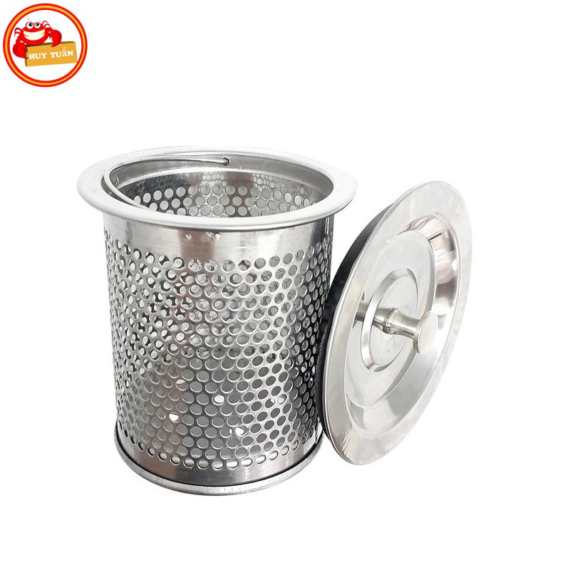 Bộ giỏ lọc và nắp chặn rác bồn rửa bằng inox (GVN02)