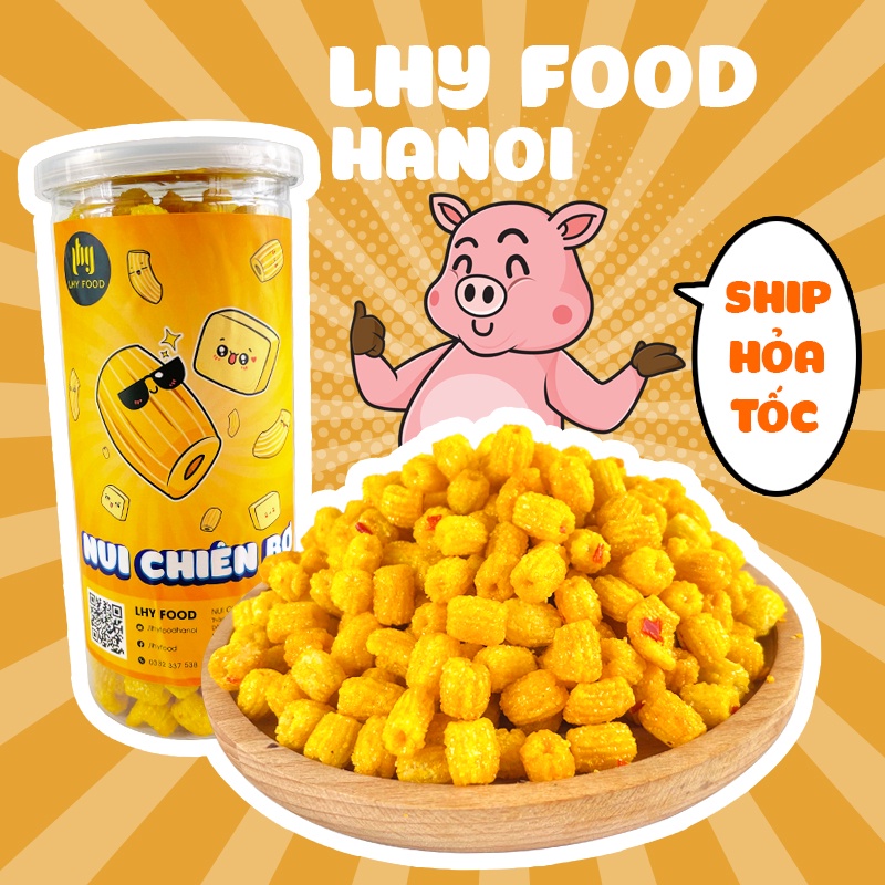 Nui sấy khô bò lá chanh, Nui sen giòn sấy bơ ngon 1/lọ 300g LHYFOOD ăn vặt Hà Nội