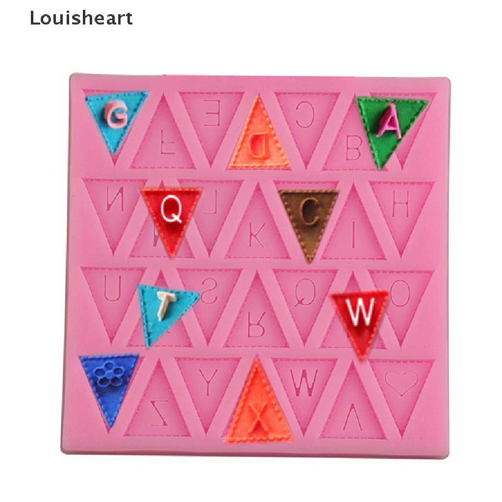 Khuôn Silicon Làm Bánh 26 Chữ Cái Hình Lá Cờ Louisheart