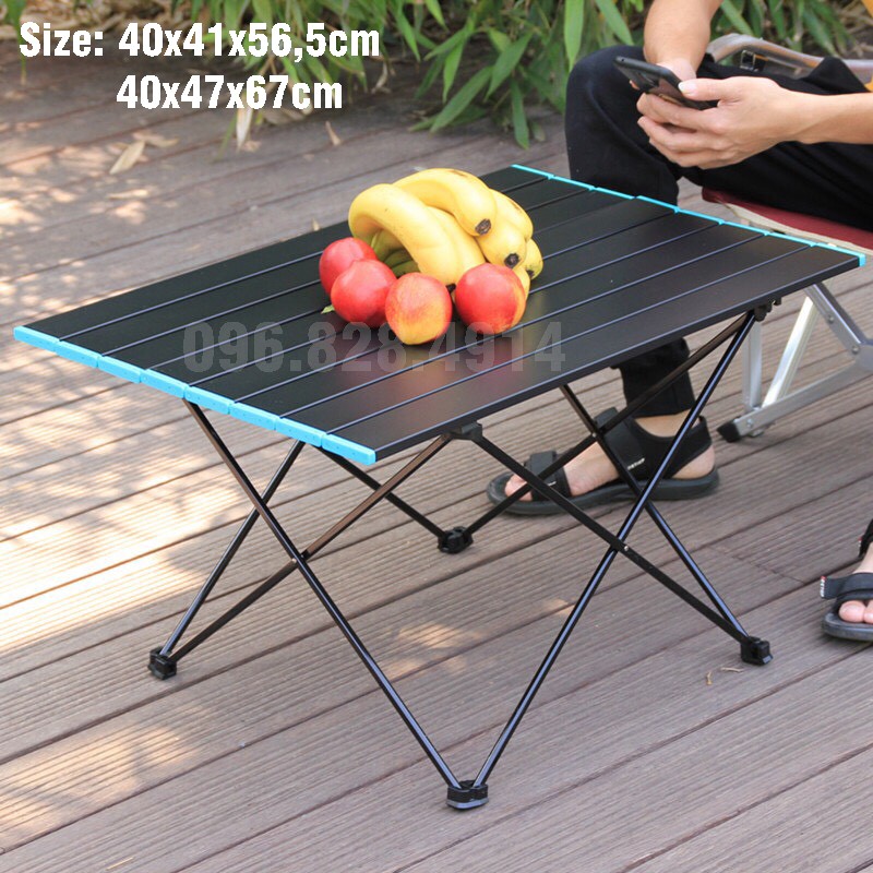 Bàn Nhôm Gấp Gọn Siêu Nhẹ Kèm Túi Đựng Mang Đi Phượt, Đi Câu, Du Lịch, Cắm Trại Size Vừa Và Lớn