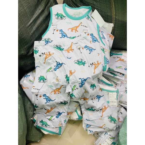 Bộ xuất Hàn #Moonya cotton kháng khuẩn hoạ tiết khủng long đẹp