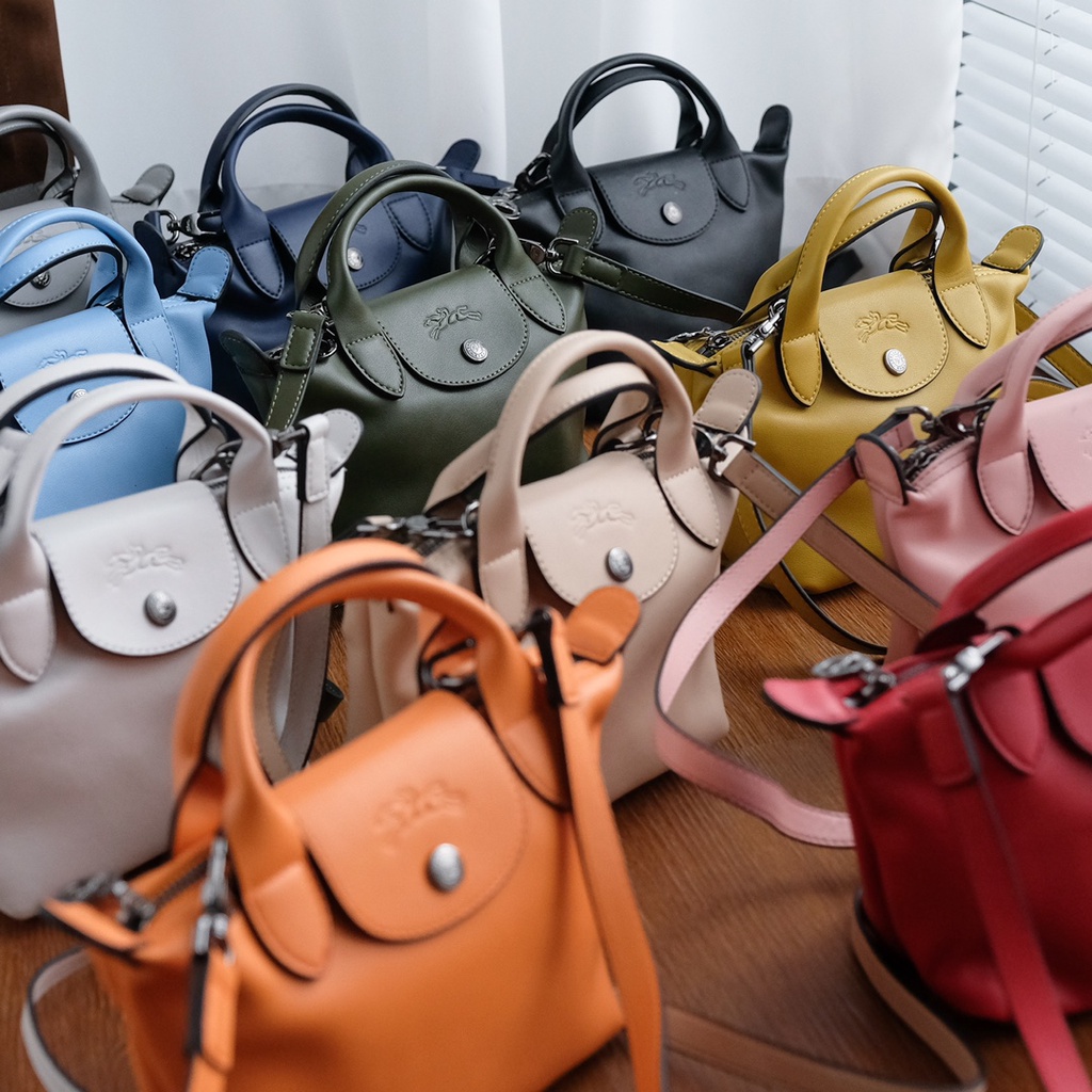 Longchamp Le Pliage Cuir Túi Đeo Chéo Da Cừu Nhỏ Xinh Thời Trang