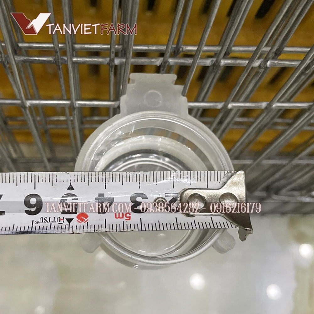 Cóng đựng thức ăn, nước uống cho chim sơn ca, chích choè, khướu, khuyên, chim cảnh bằng nhựa trong có tai kẹp