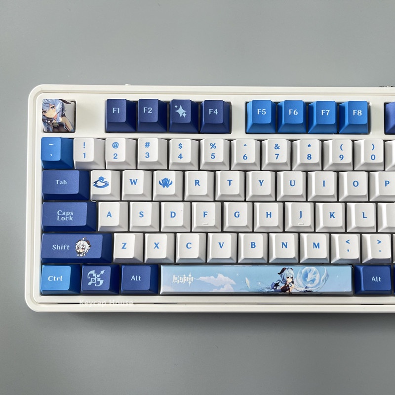 Ganyu Keycap Cherry Profile Genshin Impact Anime PBT Dye Sub Bàn phím cơ học Keycap