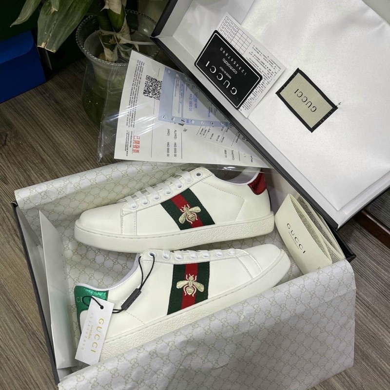 Giày thể thao nam trắng  ❤️(Free ship)❤️   giày gc ong gót xanh đỏ  ,buộc dây hàng siêu cấp | BigBuy360 - bigbuy360.vn