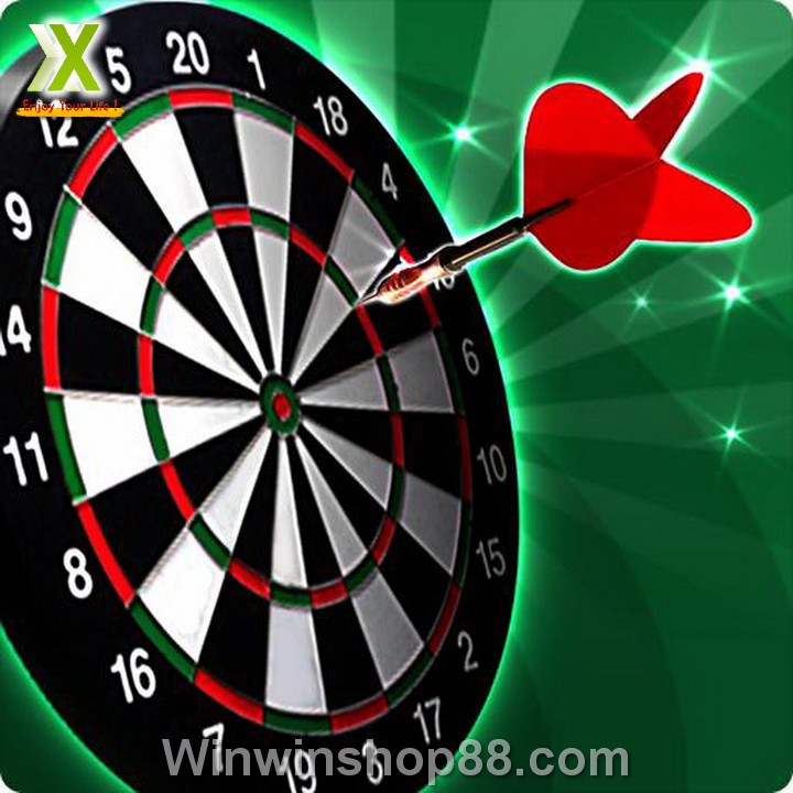 Combo BANG PHONG PHI TIEU 17 inch 40 cm bảng gỗ loại tốt kèm 6 mũi phi tiêu tốt và Bộ 3 mũi tên phi tiêu lá cờ nước Anh