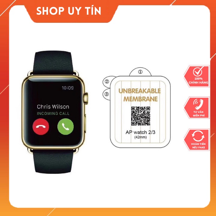 Miếng Dán Dẻo PPF Apple Watch Tự Phục Hồi Trầy Xướt Size 38mm, 40mm, 42mm, 44mm