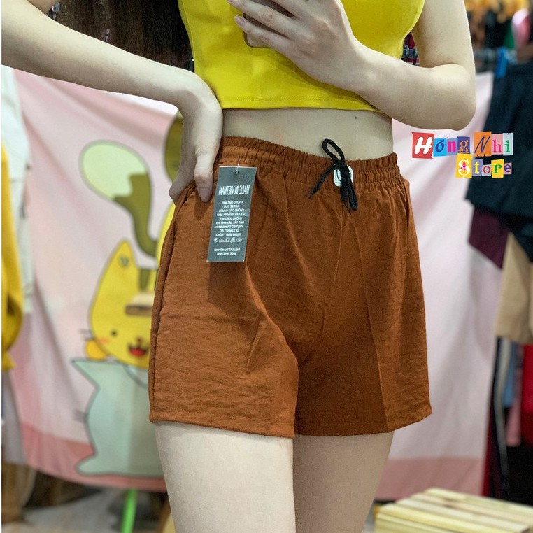 Quần Đùi Nữ Cạp Cao Lưng Thun, Quần Short Nữ Lưng Cao