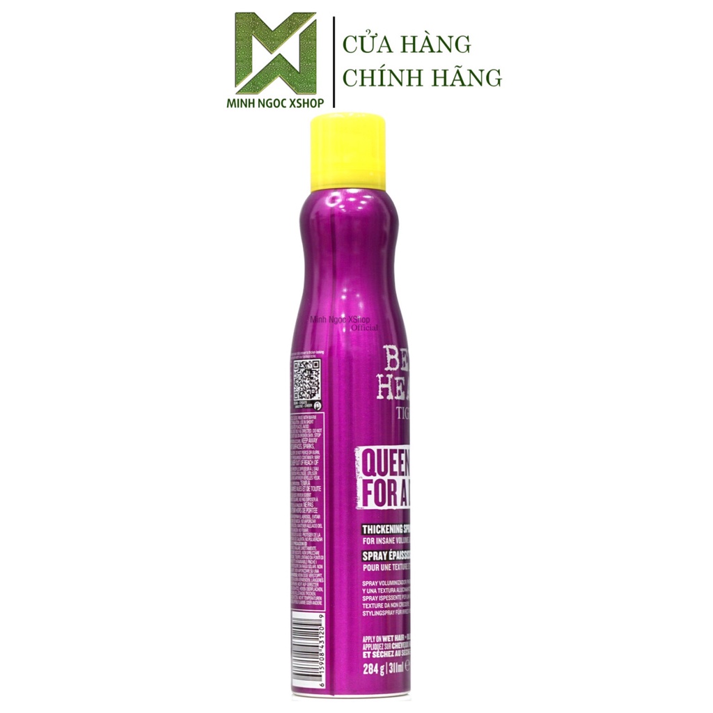 Xịt tạo độ phồng và làm dày tóc Tigi Bed Head Queen For A Day 311ML