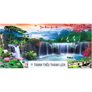 TRANH ĐÍNH ĐÁ Phong Cảnh Thiên Nhiên Giao Hoà ABC LV258 |143x75cm|- Chưa đính