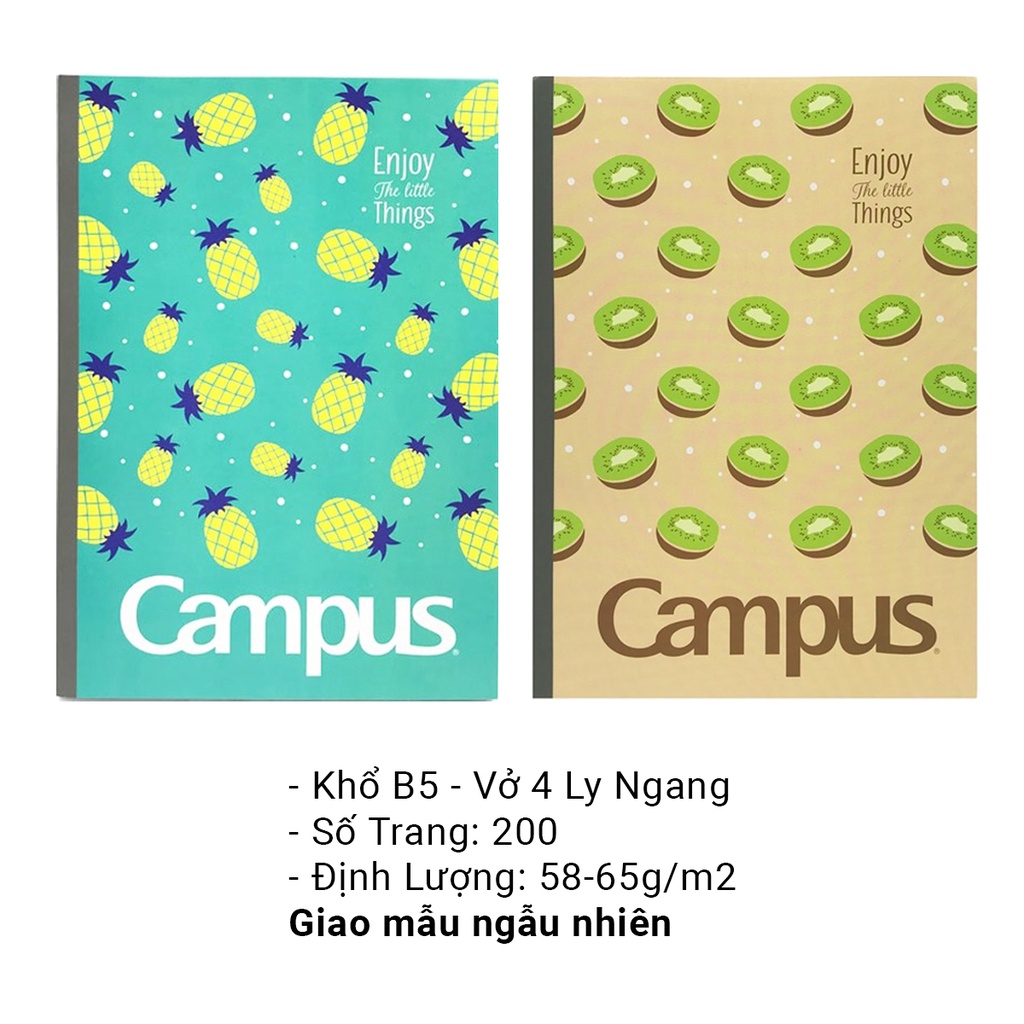 Vở Campus 4 Ly Ngang Khổ B5 200 Trang