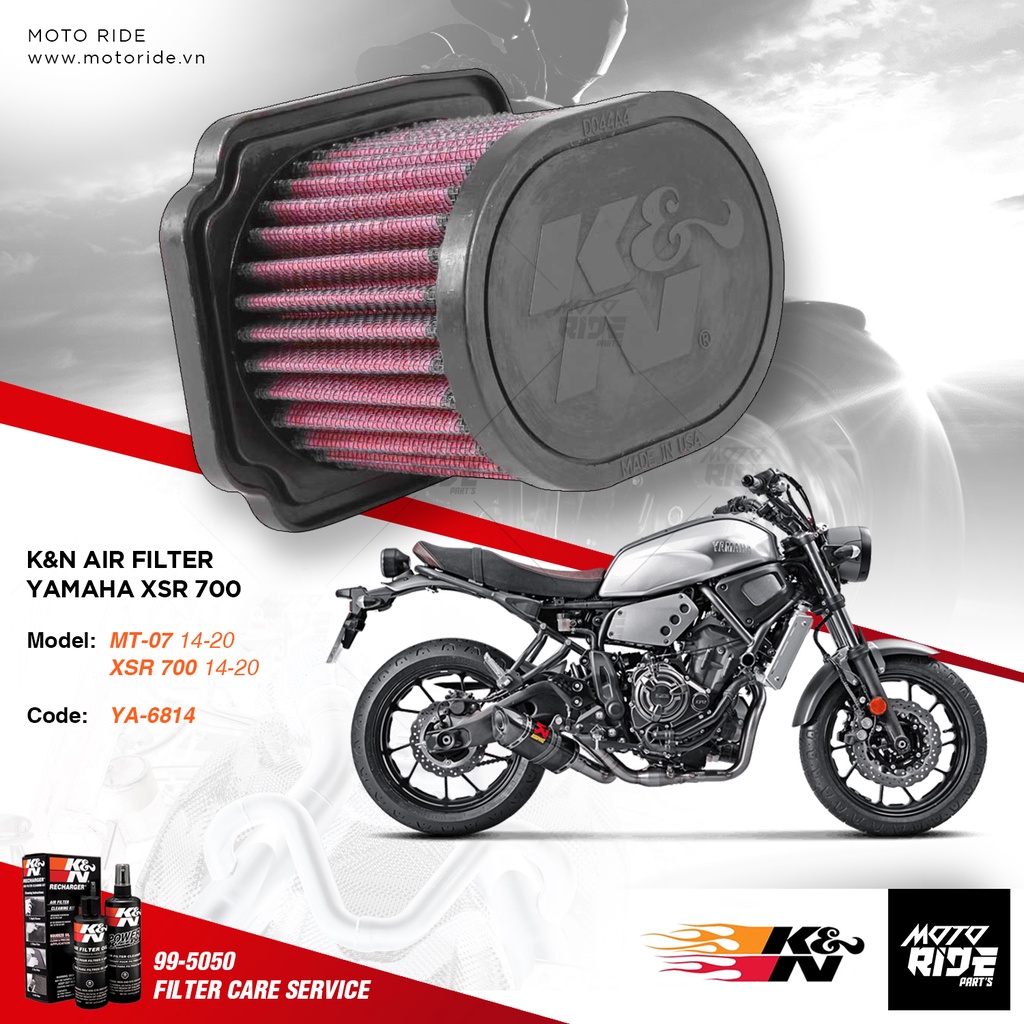 K&amp;N YA-6814 LỌC GIÓ ĐỘ CHO YAMAHA XSR 700 / MT-07 / R7 / TENERE 700